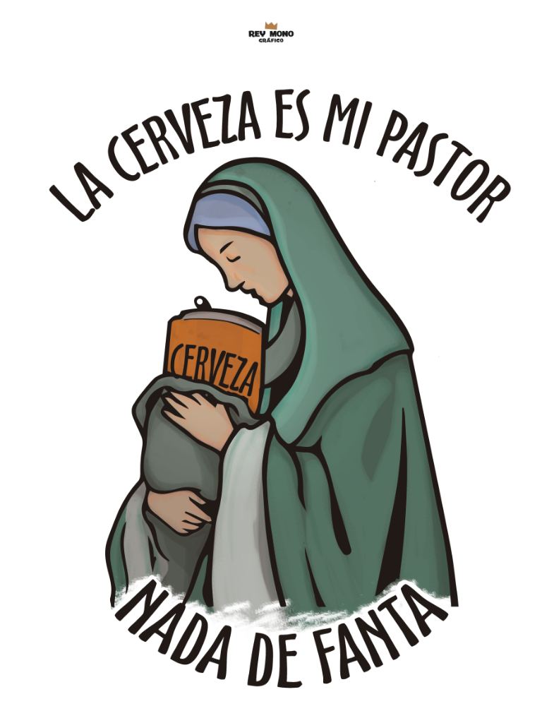 La cerveza en mi pastor Ilustración digital